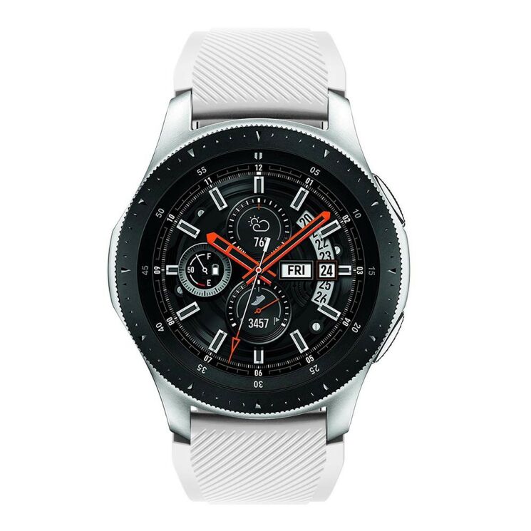 Ремешок UniCase Twill Texture для Samsung Galaxy Watch 46mm / Watch 3 45mm / Gear S3 - White: фото 4 из 6