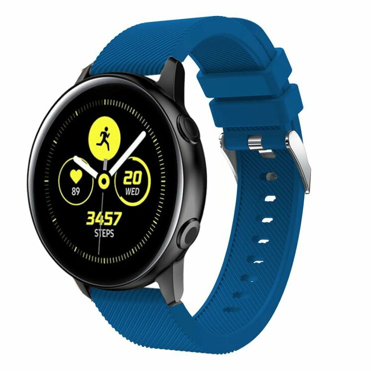 Ремінець UniCase Twill Texture для Samsung Watch Active / Active 2 40mm / Active 2 44mm - Dark Blue: фото 2 з 5