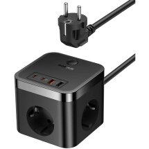 Сетевое зарядное устройство Baseus PowerCombo Cube 7-Ports Power Strip (30W) E00066400117-00 - Black: фото 1 из 19