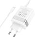 Сетевое зарядное устройство Hoco N21 Pro 2U+C (30W) + кабель Type-C to Lightning - White (960146W). Фото 6 из 9