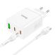 Сетевое зарядное устройство Hoco N33 Start PD35W (2C1A) + кабель Type-C to Type-C - White (141988W). Фото 3 из 7