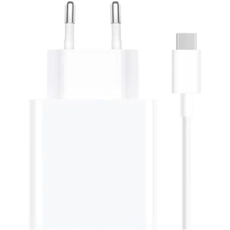 Сетевое зарядное устройство Xiaomi 33W Combo + кабель USB to Type-C (BHR9956EU) - White: фото 1 из 1
