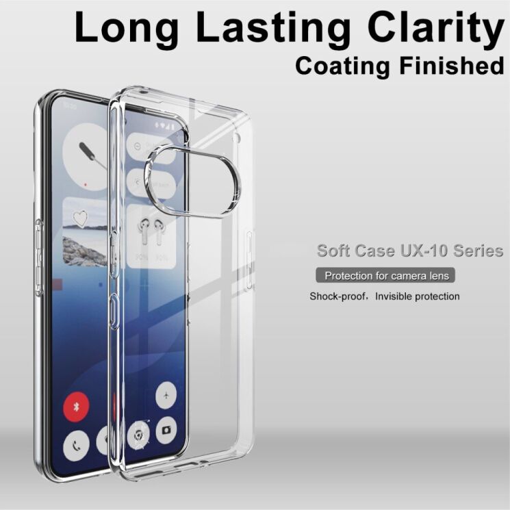Силиконовый чехол IMAK UX-10 Series для Nothing Phone (3a) - Transparent: фото 3 из 7