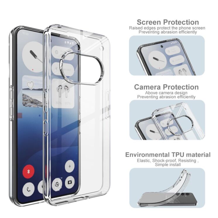 Силиконовый чехол IMAK UX-10 Series для Nothing Phone (3a) - Transparent: фото 5 из 7