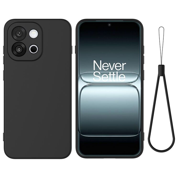 Силиконовый (TPU) чехол Deexe Silicone Case для OnePlus Nord 6 - Black: фото 1 из 9