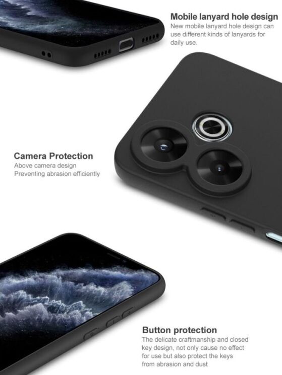 Силиконовый (TPU) чехол IMAK UC-3 Series для Xiaomi Redmi 13 - Black: фото 8 из 10