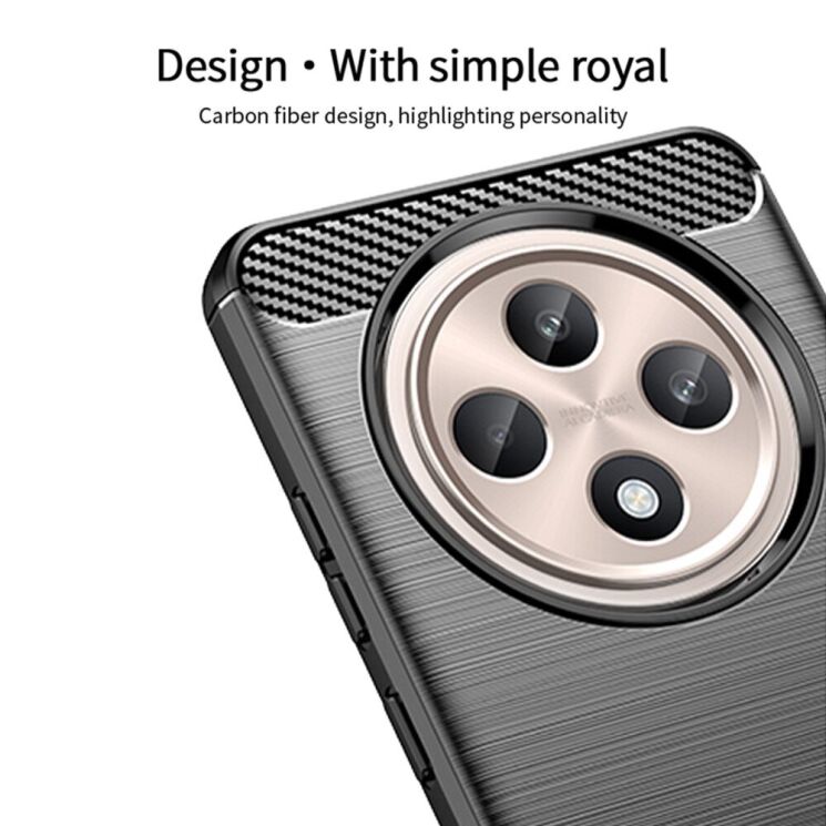 Силіконовий (TPU) чохол MOFI Carbon Fiber для OPPO Reno 12 F/FS - Black: фото 3 з 9