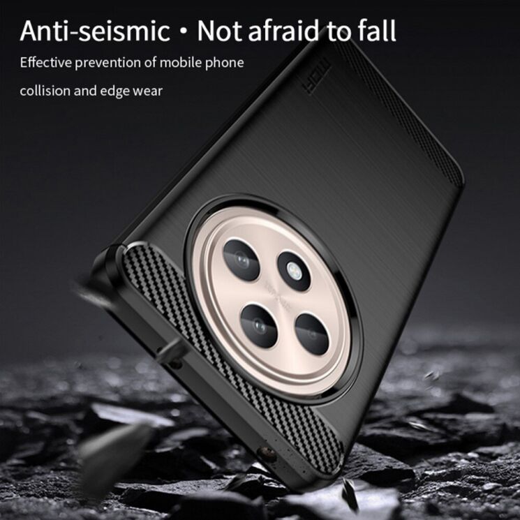 Силіконовий (TPU) чохол MOFI Carbon Fiber для OPPO Reno 12 F/FS - Black: фото 4 з 9