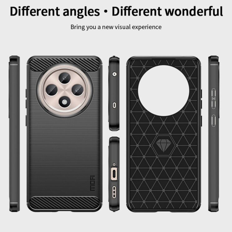 Силіконовий (TPU) чохол MOFI Carbon Fiber для OPPO Reno 12 F/FS - Black: фото 7 з 9