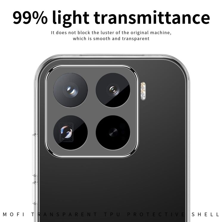 Силиконовый (TPU) чехол MOFI Thin Guard для Xiaomi 17T - Transparent: фото 5 из 9