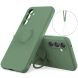 Силіконовий (TPU) чохол з кільцем Deexe Color Shell для Samsung Galaxy A57 (A576) - Green (406120G). Фото 1 з 8