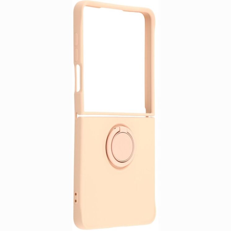 Силиконовый (TPU) чехол с кольцом Deexe Color Shell (FF) для Samsung Galaxy Flip 8 - Pink: фото 2 из 5