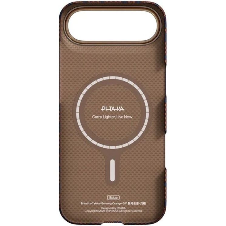 Ультратонкий чохол Pitaka Edge Case Breath of Veins для iPhone Air (BV1701A) - Burning Orange: фото 3 з 9