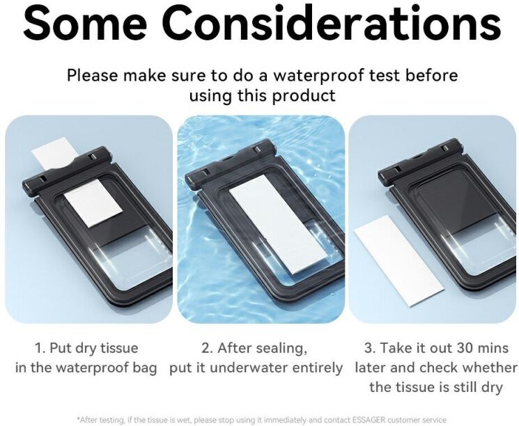 Вологозахисний чохол ESSAGER Dual Pocke - Black: фото 9 з 10