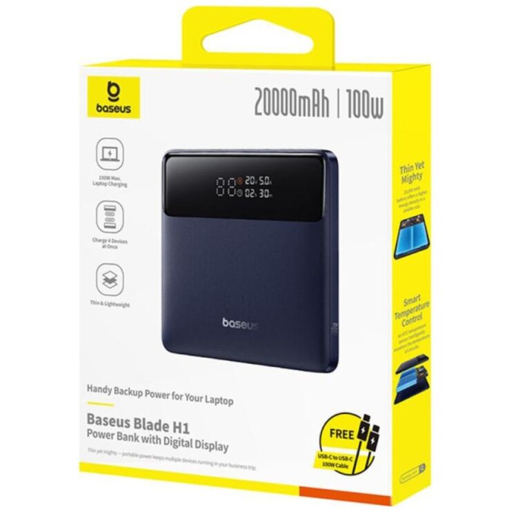 Внешний аккумулятор Baseus Blade H1 100W (20000mAh) PPBLD100HD - Black (995802B) Внешний аккумулятор Baseus Blade H1 100W (20000mAh) PPBLD100HD - Black: фото 7 из 24