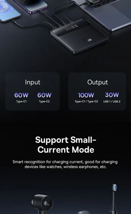 Внешний аккумулятор Baseus Blade H1 100W (20000mAh) PPBLD100HD - Black (995802B) Внешний аккумулятор Baseus Blade H1 100W (20000mAh) PPBLD100HD - Black: фото 17 из 24