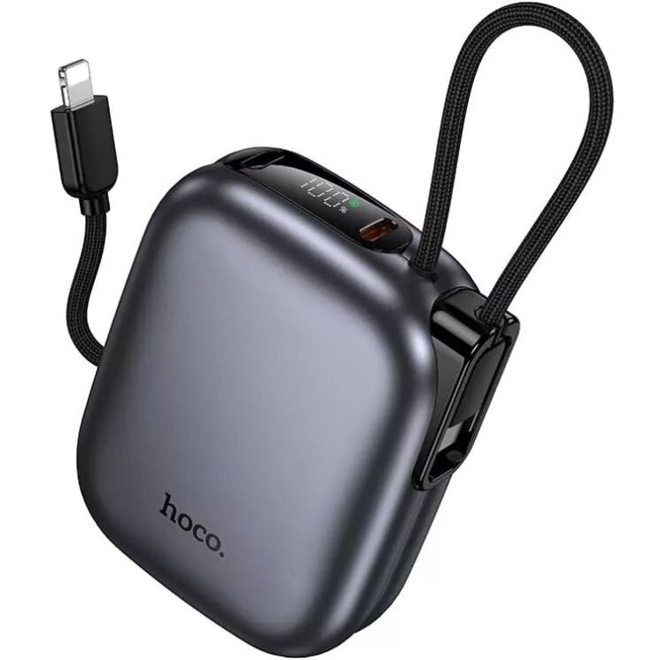 Внешний аккумулятор HOCO Q49 Peak PD20W (10000mAh) + кабель Type-C + Lightning - Metal Gray: фото 2 из 7