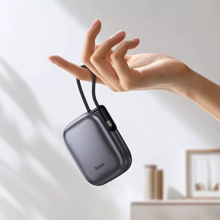 Внешний аккумулятор HOCO Q49 Peak PD20W (10000mAh) + кабель Type-C + Lightning - Metal Gray: фото 6 из 7