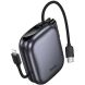 Внешний аккумулятор HOCO Q49 Peak PD20W (10000mAh) + кабель Type-C + Lightning - Metal Gray (995782H). Фото 1 из 7