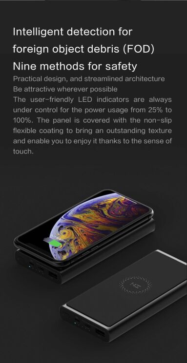 Внешний аккумулятор Xiaomi ZMI Wireless Charging 10000mAh (WPB100) - Black: фото 9 из 10