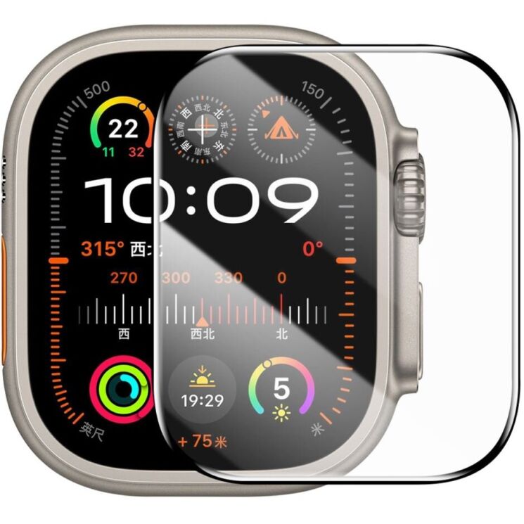 Защитная пленка BASEUS Crystal Film для Apple Watch Ultra / Ultra 2 (49mm) - Black: фото 2 из 5