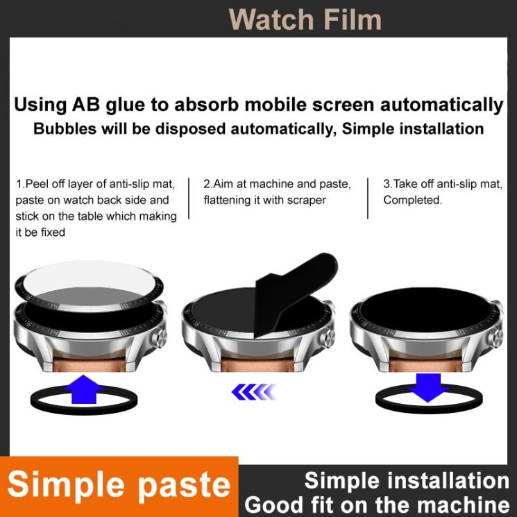 Защитная пленка IMAK Watch Film для Google Pixel Watch 5 (41mm) - Black: фото 5 из 9