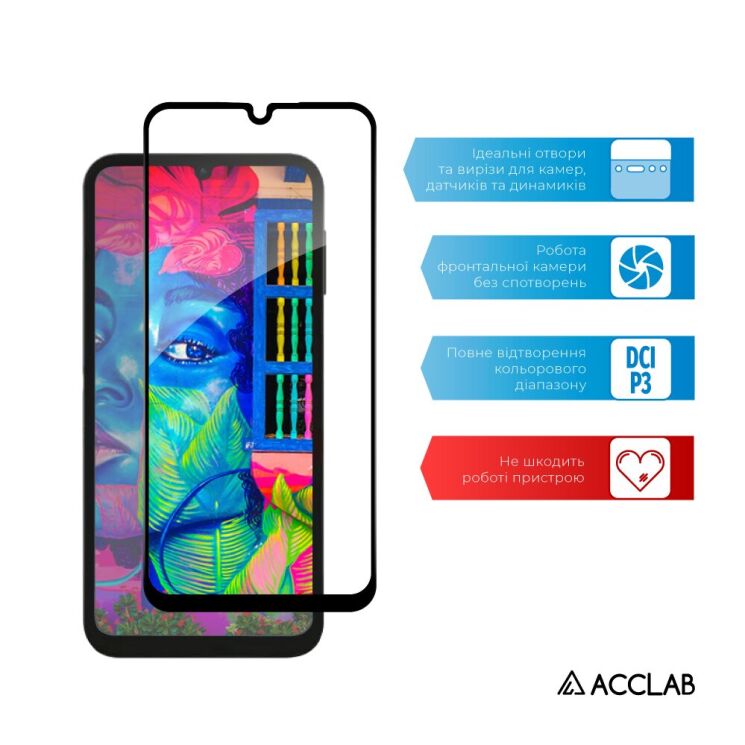Защитное стекло ACCLAB Full Glue для Samsung Galaxy A24 (A245) - Black: фото 5 из 7