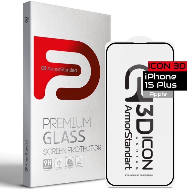 Захисне скло ArmorStandart Icon 5D для iPhone 15 Plus - Black: фото 1 з 5