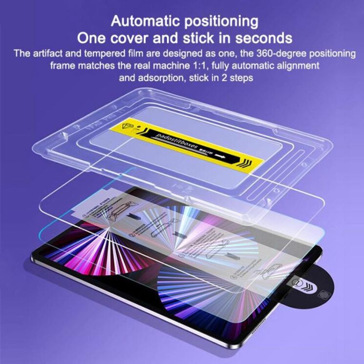 Защитное стекло Deexe Crystal Easy Install Glass для Samsung Galaxy Tab S7 / S8 / S9 / S9 FE / S10 / S10 FE: фото 4 из 8