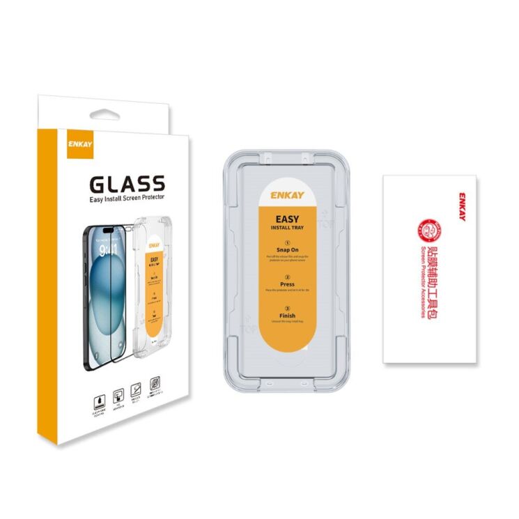 Защитное стекло ENKAY Easy Install 3D Curved Glass для Xiaomi Redmi Note 13 Pro+ - Black: фото 10 из 10