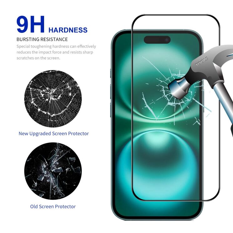 Защитное стекло HAT PRINCE Full Glue Cover для Apple iPhone 17 Pro Max - Black: фото 3 из 8