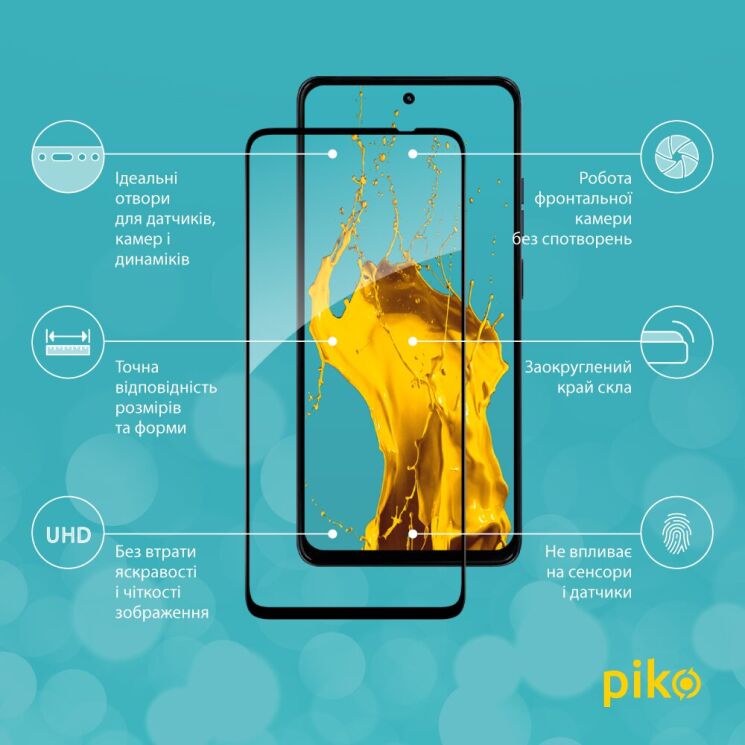 Защитное стекло Piko Full Glue для Motorola Moto G57 Power - Black: фото 3 из 5