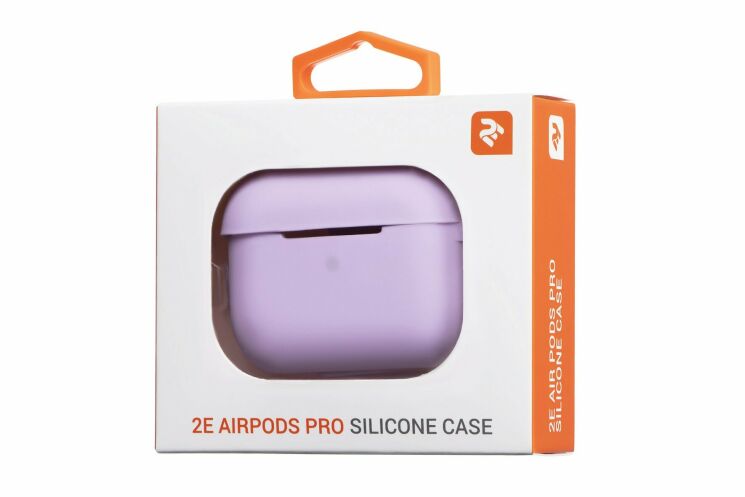 Защитный чехол 2E Pure Color Silicone (2.5mm) для Apple AirPods Pro - Light purple: фото 4 из 4