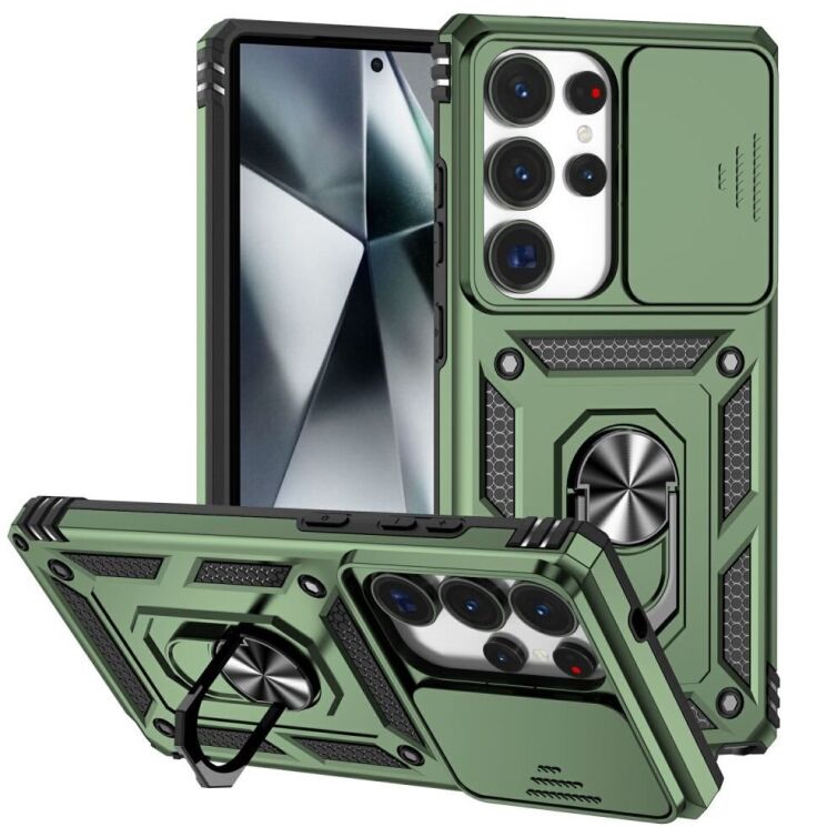 Защитный чехол Deexe Armor Shield для Samsung Galaxy S25 Ultra (S938) - Blackish Green: фото 1 из 9