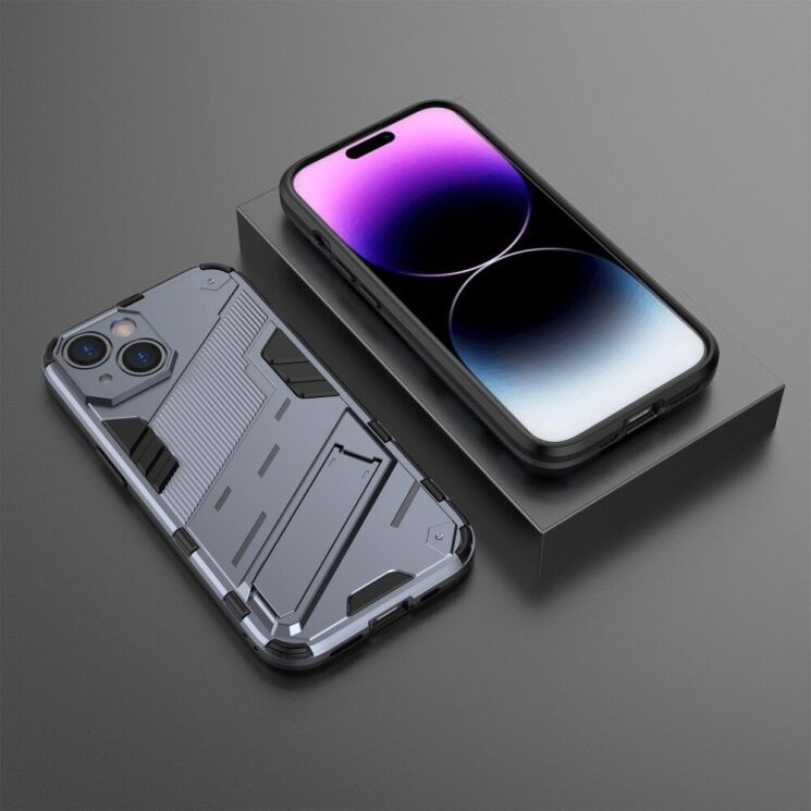 Защитный чехол Deexe Bibercas для Apple iPhone 15 - Dark Blue: фото 5 из 7