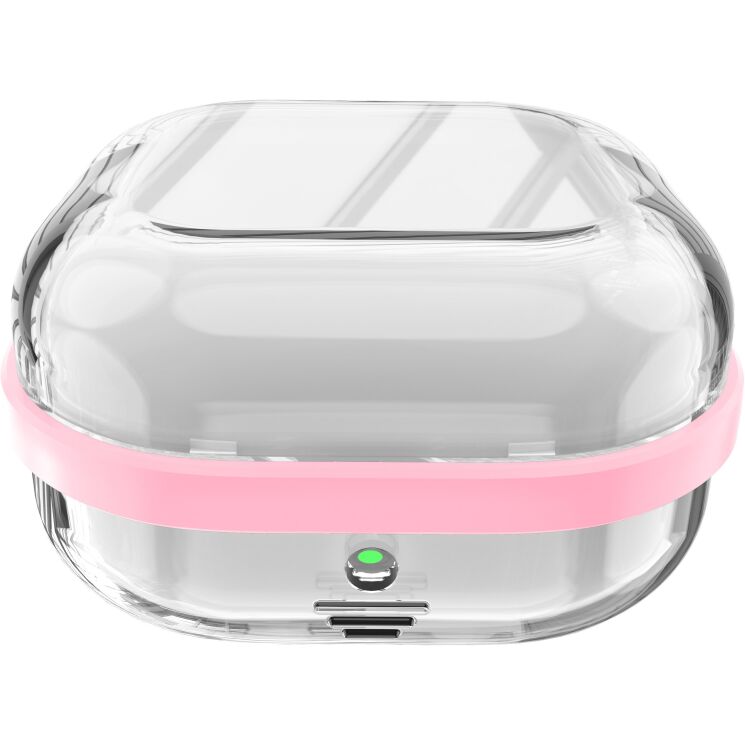 Защитный чехол Deexe Clear Guard для Samsung Galaxy Buds 4 / Buds 4 Pro - Transparent / Pink: фото 1 из 1