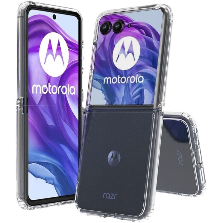 Защитный чехол Deexe Crystal Hybrid (FF) для Motorola Razr 50 Ultra - Transparent: фото 2 из 7