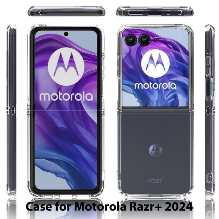 Защитный чехол Deexe Crystal Hybrid (FF) для Motorola Razr 50 Ultra - Transparent: фото 7 из 7