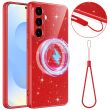 Защитный чехол Deexe Glitter Case with MagSafe для Samsung Galaxy S26 Plus (S947) - Red (407033R)
