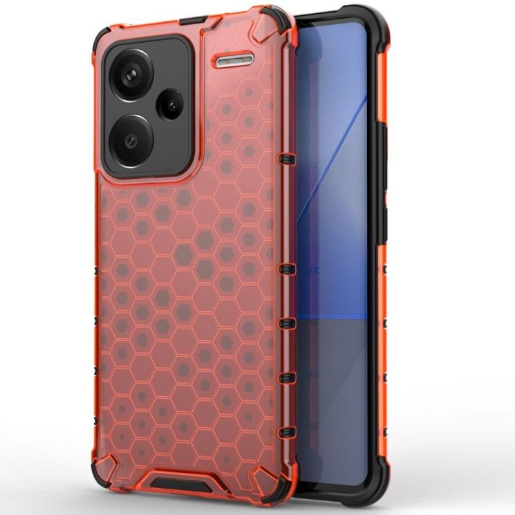 Защитный чехол Deexe Honeycomb Series для Xiaomi Redmi Note 13 Pro+ - Red: фото 1 из 5