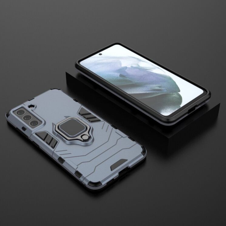 Защитный чехол Deexe Hybrid Case для Samsung Galaxy S21 FE (G990) - Blue: фото 6 из 12
