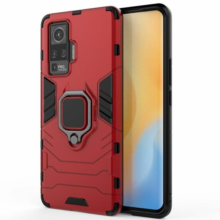 Чехол с подставкой Deexe Hybrid Case для VIVO X50 Pro - Red: фото 2 из 7