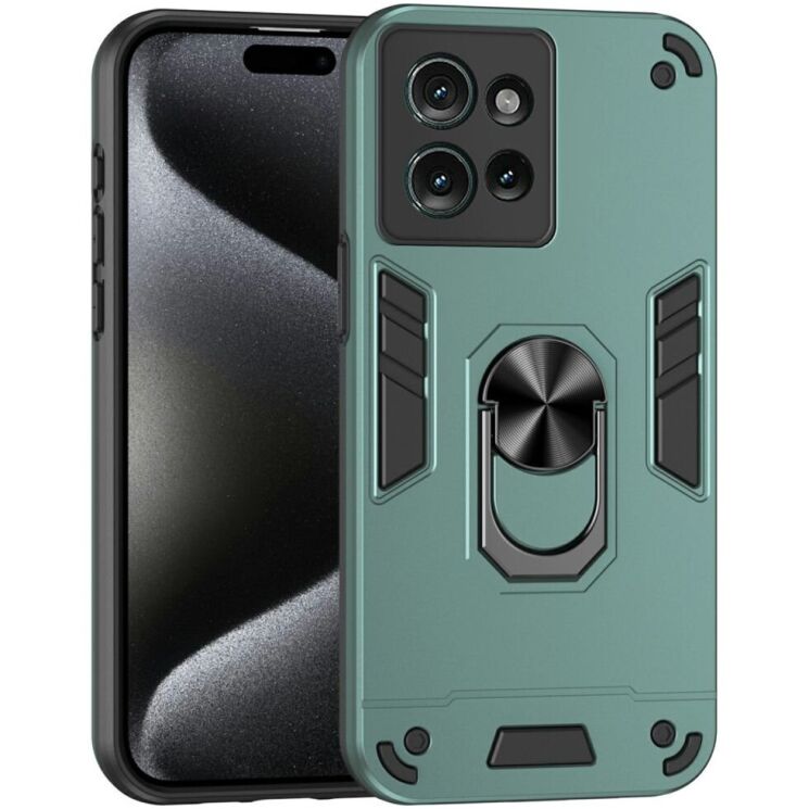 Защитный чехол Deexe Hybrid Shell для Motorola Edge 50 - Green: фото 1 из 7