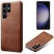 Защитный чехол Deexe Leather Back Cover для Samsung Galaxy S24 Ultra - Brown (343342Z). Фото 1 из 4