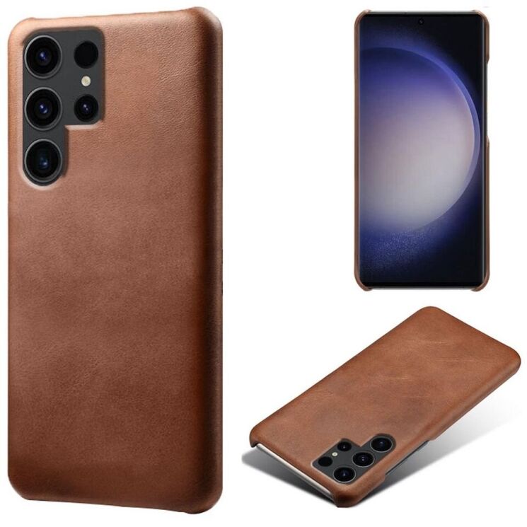 Защитный чехол Deexe Leather Back Cover для Samsung Galaxy S24 Ultra - Brown: фото 1 из 4