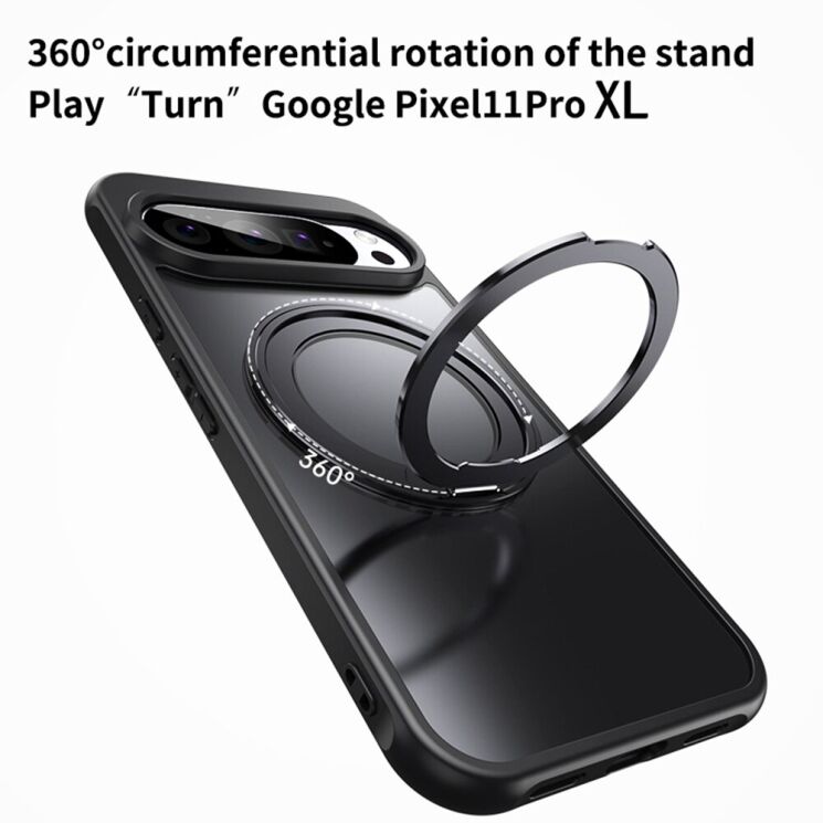 Защитный чехол Deexe Mag Stand для Google Pixel 11 Pro XL - Black: фото 7 из 13