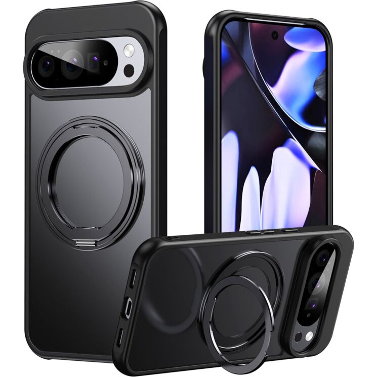 Защитный чехол Deexe Mag Stand для Google Pixel 11 Pro XL - Black: фото 1 из 13