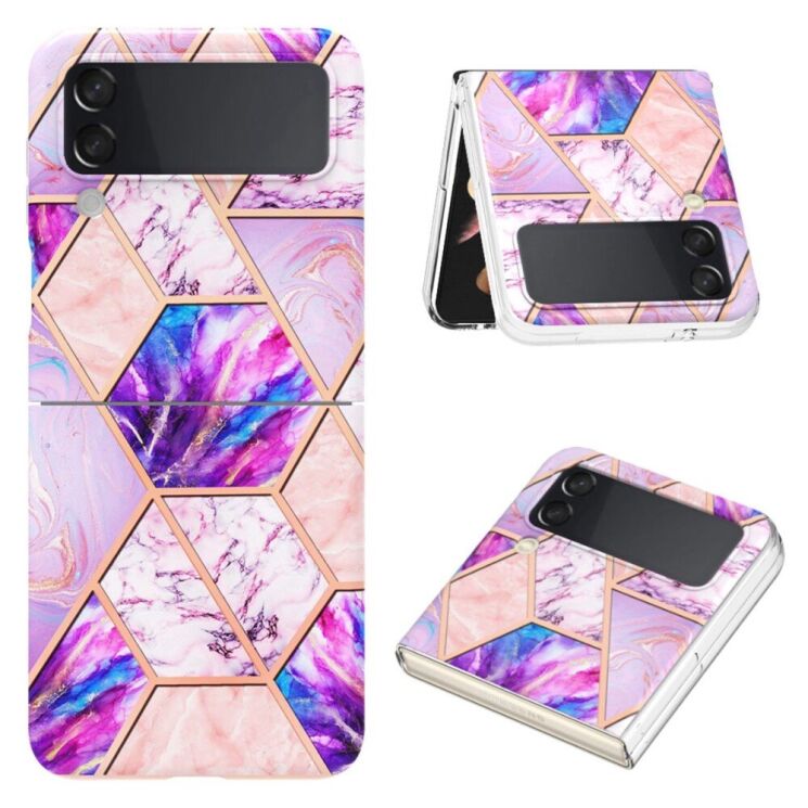 Защитный чехол Deexe Marble Pattern (FF) для Samsung Galaxy Flip 4 - Light Purple: фото 1 из 6