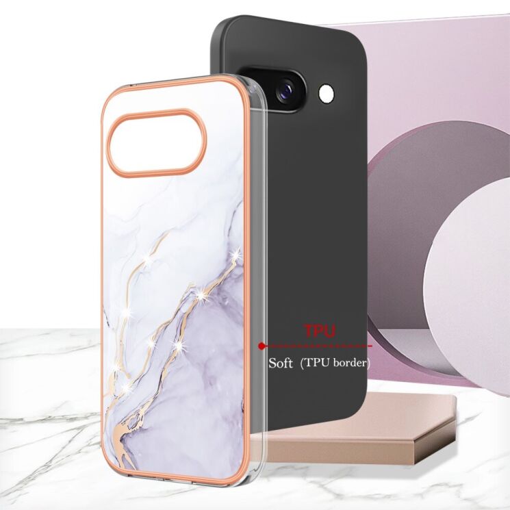 Защитный чехол Deexe Marble Style для Google Pixel 9a - Dark Purple: фото 6 из 6