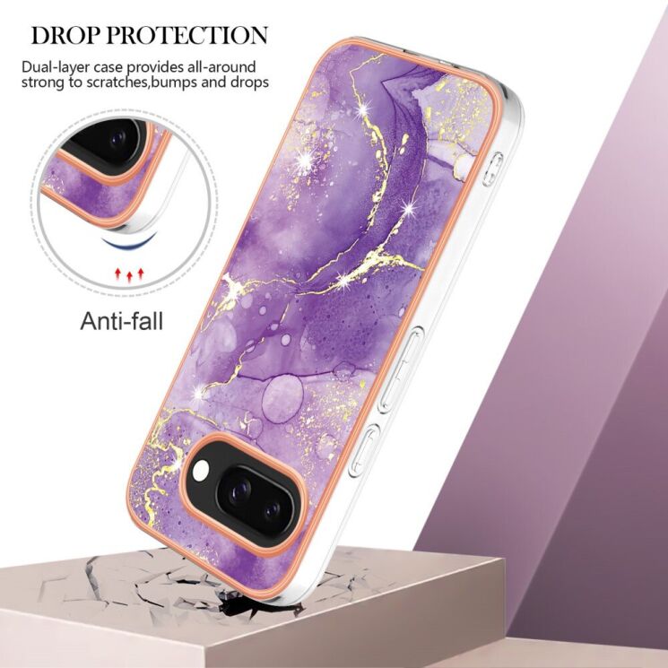 Защитный чехол Deexe Marble Style для Google Pixel 9a - Dark Purple: фото 3 из 6
